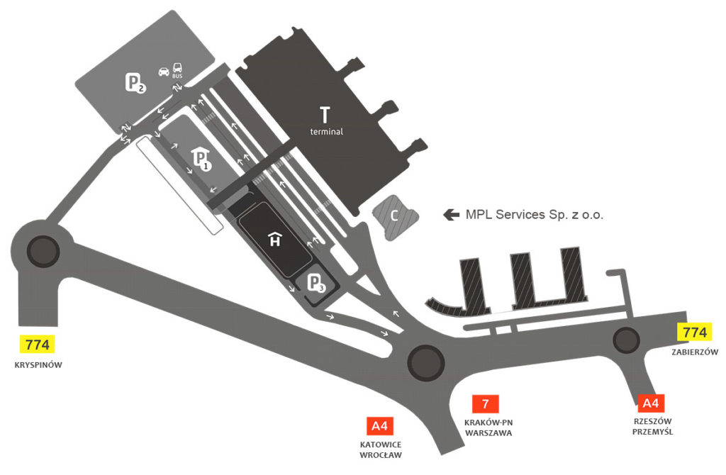 PARKING Map - Airport Kraków Balice