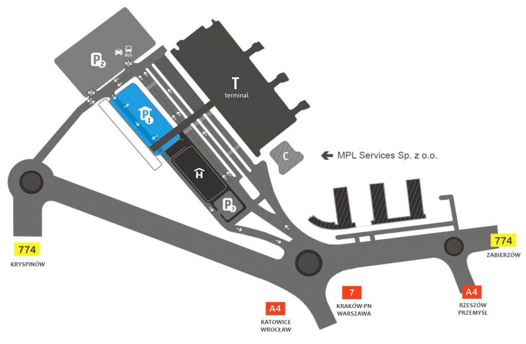 PARKING Map - Airport Kraków Balice