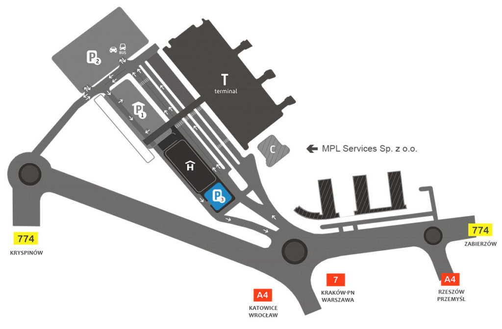 PARKING Map - Airport Kraków Balice