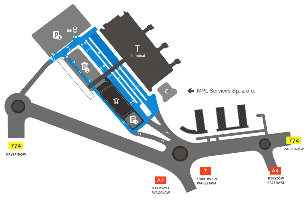 PARKING Map - Airport Kraków Balice