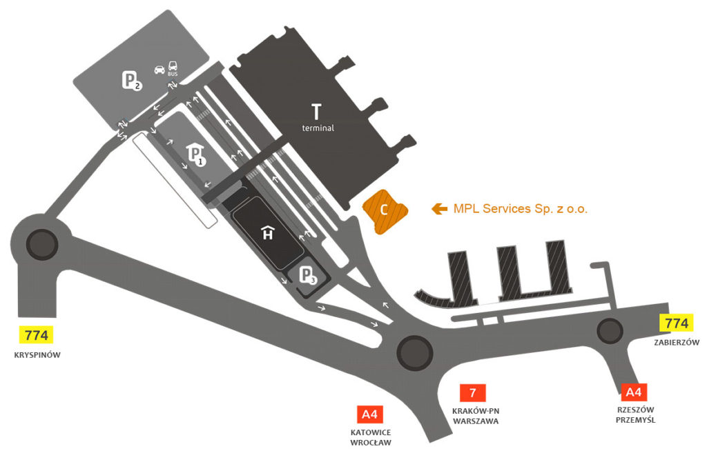 PARKING Map - Airport Kraków Balice